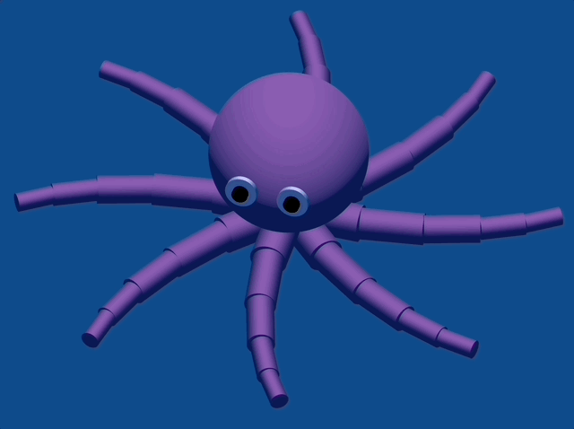 3D octopus rendered as SVG